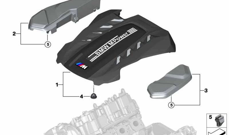 Tampa OEM 12907856812 para BMW F90, F91, F92, F93, F95, F96. BMW original.