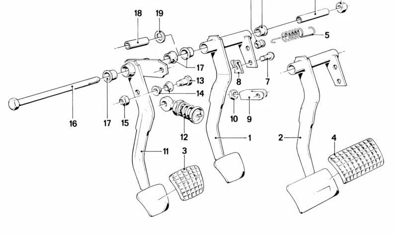 Cubierta de Pedal para BMW Serie 7 E23 (OEM 35311101598). Original BMW