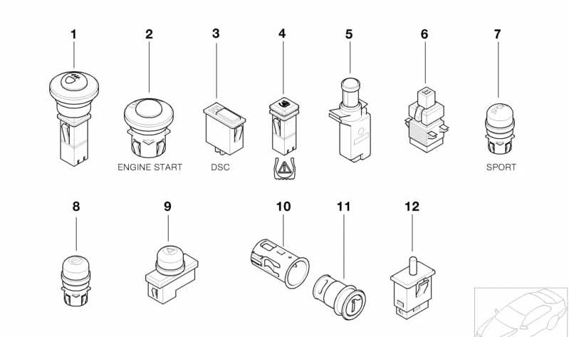 Interruptor de embrague OEM 61318363710 para BMW E36, E46, E39, E31, E53, Z3, E52, R50, R53. Original BMW.