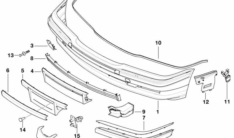 Soporte izquierdo para BMW E38 (OEM 51118193157). Original BMW