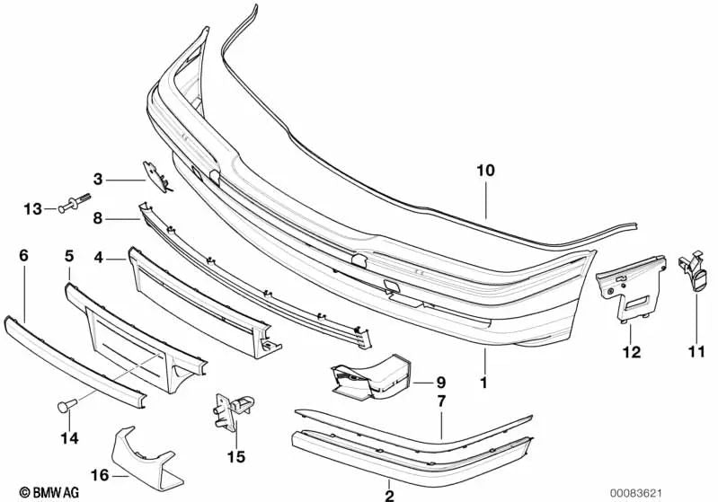 Cuña para BMW E39, E38, E31 (OEM 51118118634). Original BMW.