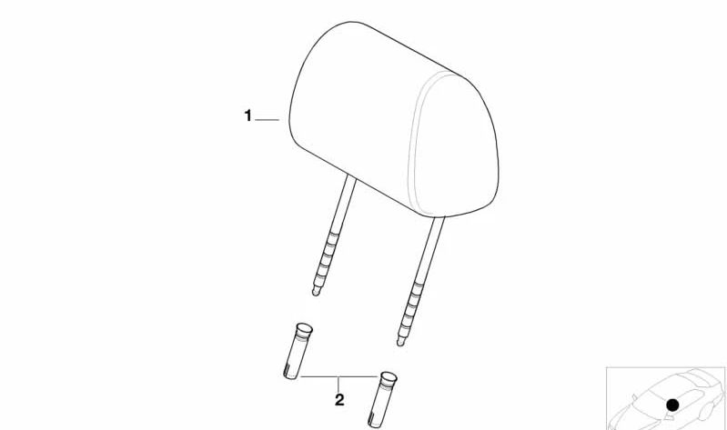 Reposacabezas de Cuero para BMW E39 (OEM 52102498591). Original BMW