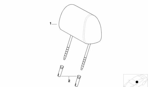 Reposacabezas de Cuero para BMW E39 (OEM 52102498591). Original BMW