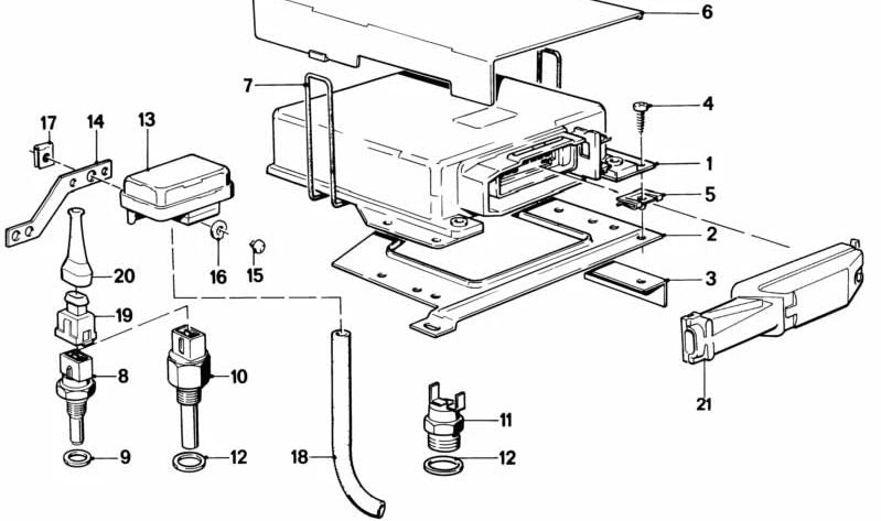 Unidad de Control para BMW E30 (OEM 13611706438). Original BMW