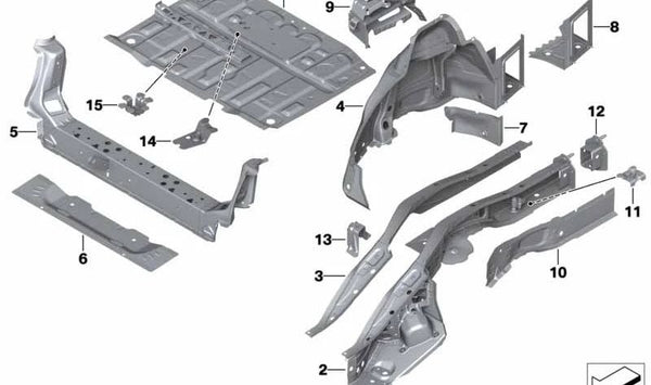 Suelo del maletero OEM 41007469561 para BMW F40, F39. Original BMW.