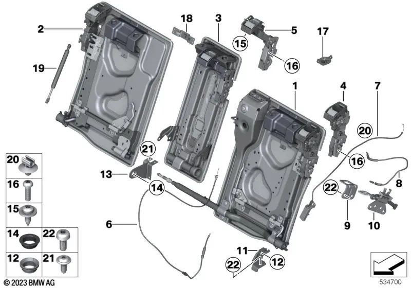 Bowden Release Cable for BMW 5 Series F11, F11N (OEM 52207271145). Genuine BMW