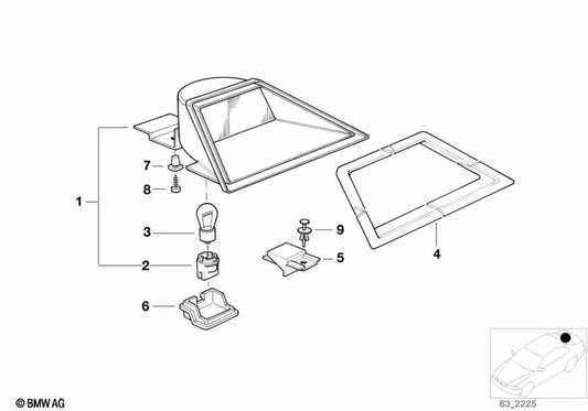 Kabelverschraubung für drittes Bremslicht für BMW 7er E38 (OEM 63258360105). Original BMW