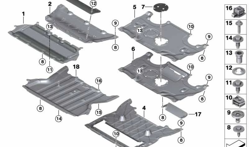 Heckmotorenfachabdeckung für BMW G30, G31 (OEM 51757409405). Original BMW