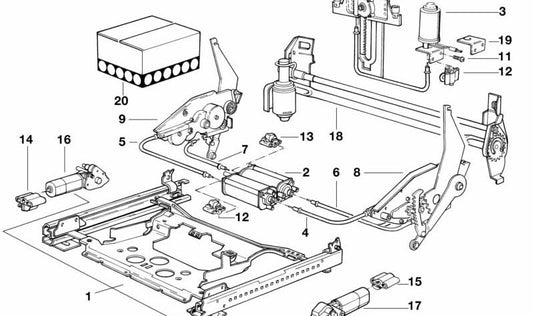 Support lombaire pour BMW E32 (OEM 52101937953). BMW d'origine.