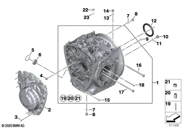 Junta de estanqueidad para BMW E21, E30, E12, E24, Motorrad K34, K35 (OEM 07119963226). Original BMW.