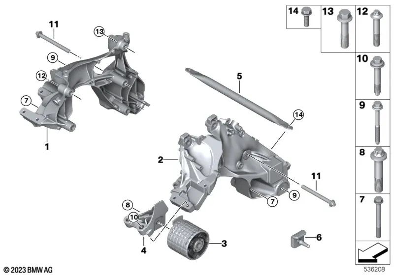 Tornillo hexagonal con arandela para BMW U06, G60, G70, I20, U11, U12 (OEM 33306782246). Original BMW.