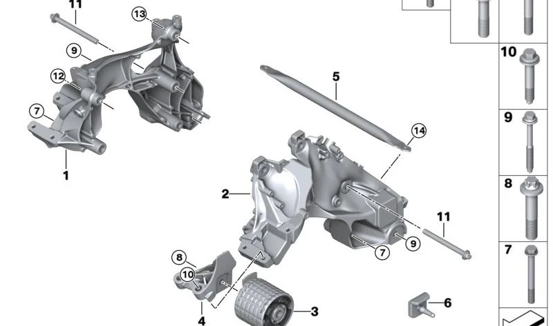 Soporte de motor izquierdo para BMW i I20 (OEM 22119485633). Original BMW