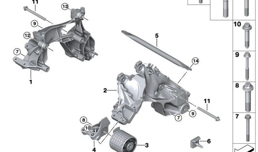 Adaptador derecho para BMW i I20 (OEM 22119485642). Original BMW