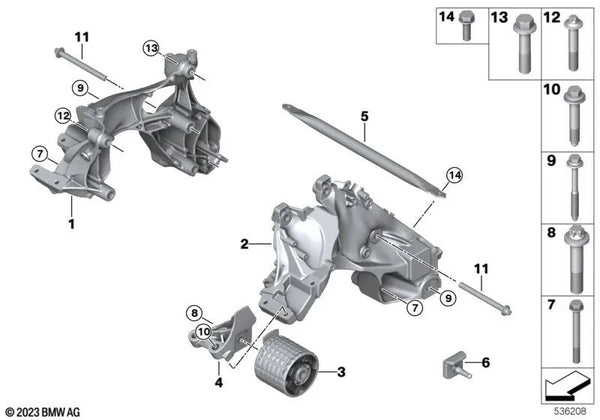 Tornillo hexagonal con arandela para BMW U06, G60, G70, I20, U11, U12 (OEM 33306782246). Original BMW.