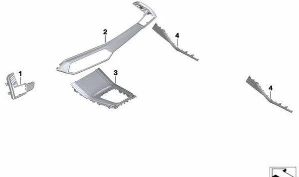 Cubierta I-Tafel Esche Stamm Conductor para BMW F95N, G05N, F96N, G06N, G07N (OEM 51457858477). Original BMW.