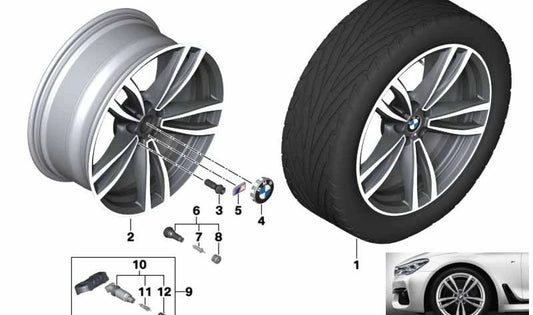 Llantas de aleación Orbitgrey OEM 36118092586 para BMW G32, G11, G12 (Modelos Serie 6, Serie 7). Original BMW.