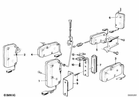 Cierre centralizado del maletero para BMW E12, E24 (OEM 51261368614). Original BMW