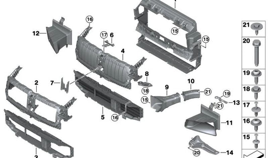 Conducto de aire refrigerador derecho OEM 51748096518 para BMW G26 (Serie 4 Gran Coupé). Original BMW.