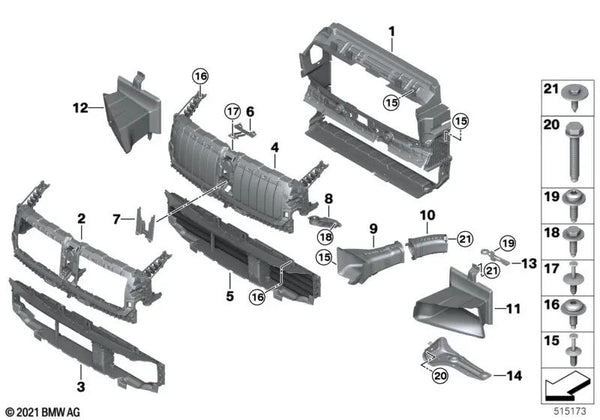 Conducto de aire del radiador para BMW Serie 4 G26 (OEM 51748738867). Original BMW.