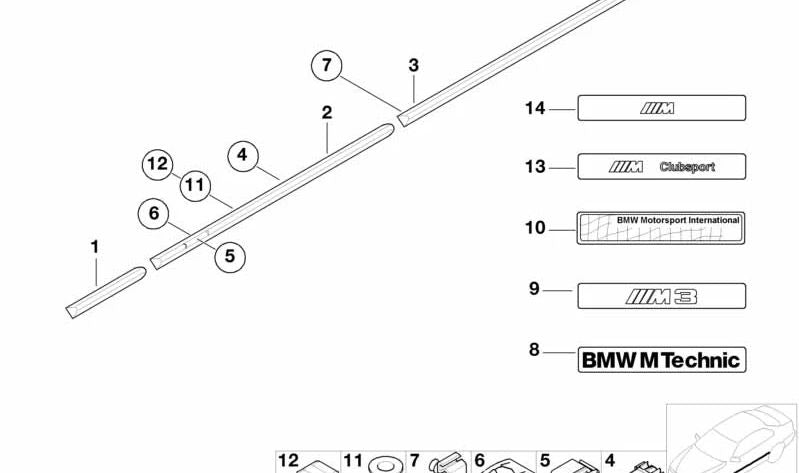 Abrazadera para BMW Serie 3 E36 (OEM 51138144998). Original BMW