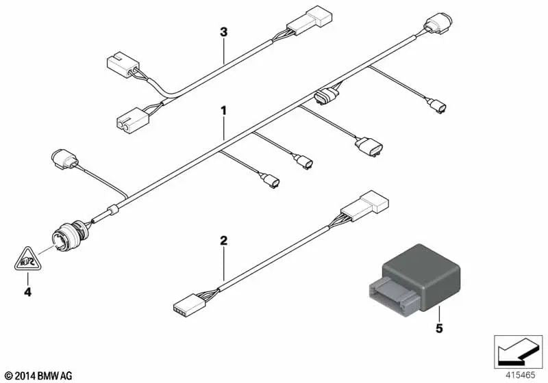 Cable Adaptador para Protección Interior Inalámbrica para BMW E46 (OEM 61126944874). Original BMW.