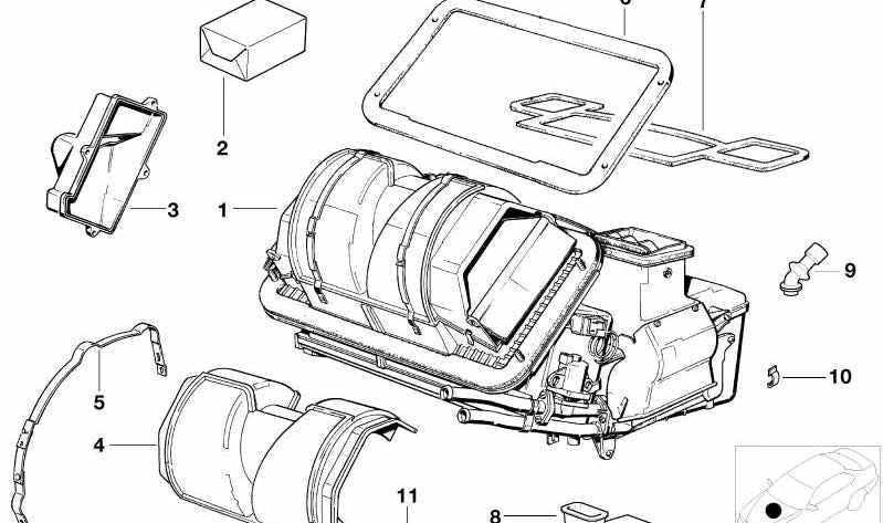 Set di piccoli pezzi per BMW (OEM 64518398743). BMW originale