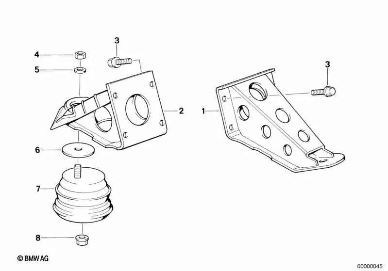 Traba izquierda para BMW Serie 3 E30 (OEM 11811176565). Original BMW