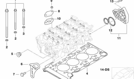 Arandela para BMW Serie 1 E81, E82, E87, E88, Serie 3 E90, E91, E92, E93, Serie 5 E60, E61, F10, F11, Serie 6 E63, E64, Serie 7 E65, E66, F01, F02, X1 E84, X3 F25, X5 E70, Z4 E85, E86, E89 (OEM 11127550855). Original BMW