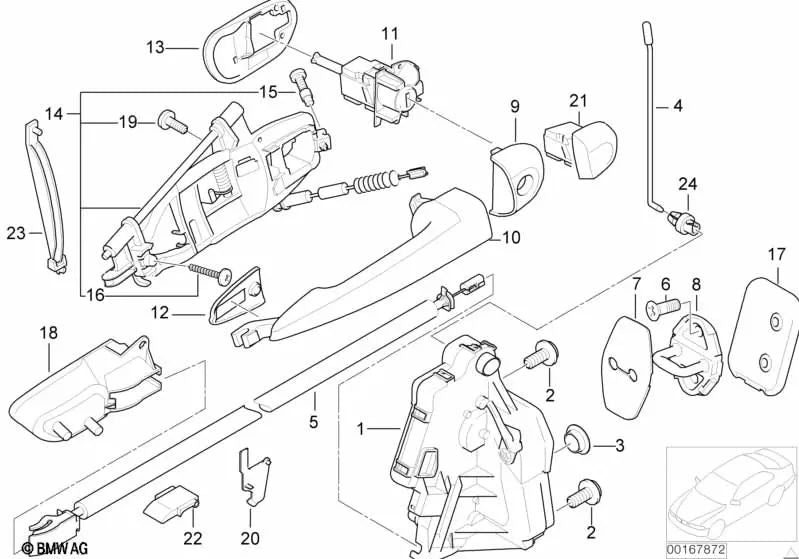 Varilla de Activación para BMW Serie 3 E46 (OEM 51218212169). Original BMW