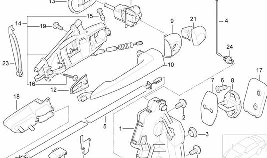 Türöffner innen rechts für BMW 3er E46 (OEM 51217002020). Original BMW