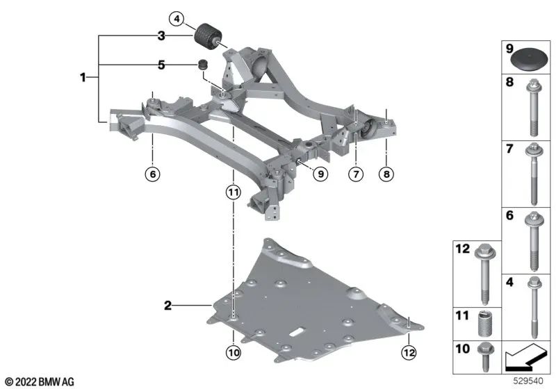 Vorderachsträger para BMW I20 (OEM 31116893165). Original BMW