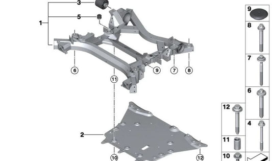 Soporte de brazo de suspensión OEM 31106894792 para BMW G30, G31, G32, G11, G12, G14, G15, G16. Original BMW.