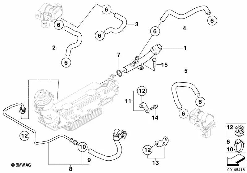 Wasserschlauch für BMW 7er E65 (OEM 11537792455). Original BMW