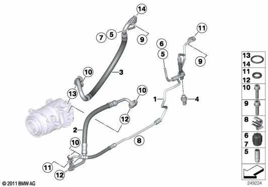 Saugleitung para BMW X3 F25, X4 F26 (OEM 64539382722). Original BMW