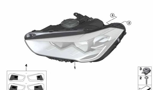 Faro LED izquierdo para BMW F48, F49 (OEM 63117428735). Original BMW.