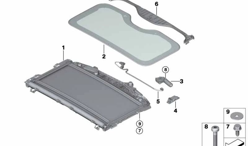 Tapa de vidrio para BMW X7 G07, G07N (OEM 54107454034). Original BMW