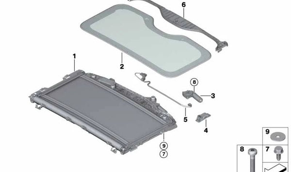 Sistema de sombreado OEM 54109464909 para BMW G07 (X7). Original BMW.