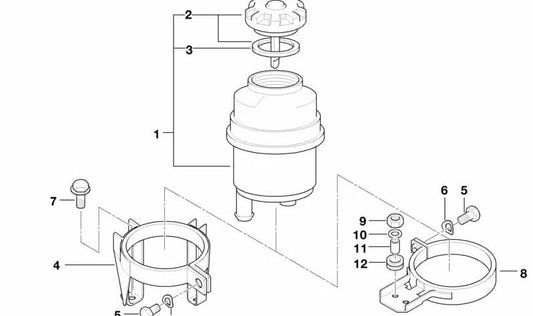 Soporte de Depósito de Aceite para BMW Serie 3 E36 (OEM 32411093236). Original BMW