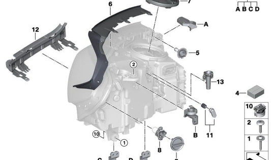 Scheda OEM destra 63117466104 per BMW G01, G08, F97, G02, F98. BMW originale.