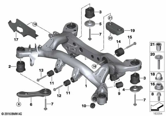 Tornillo hexagonal con arandela para BMW Serie 3 E93 (OEM 33306783637). Original BMW