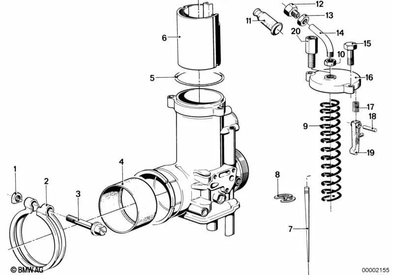 Aro de sujeción para BMW E46, F30, F80 (OEM 13111260887). Original BMW