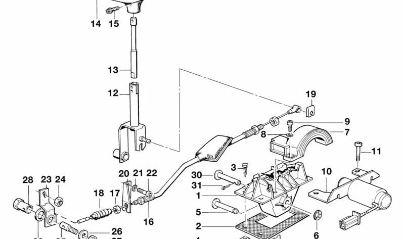 Cable de tracción insonorizado para BMW Serie 7 E32 (OEM 25161219532). Original BMW