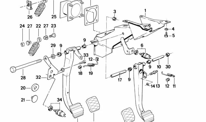 OEM -Pedalunterstützung 3511157719 für BMW E30. Original BMW.