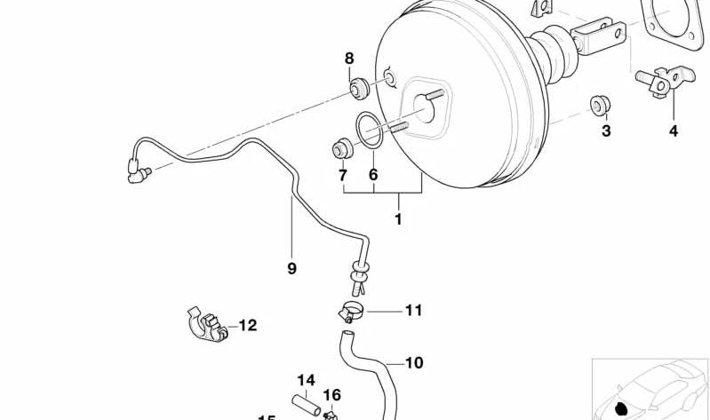 Soporte de manguera OEM 34301163786 para BMW Serie 5 E39. Original BMW.