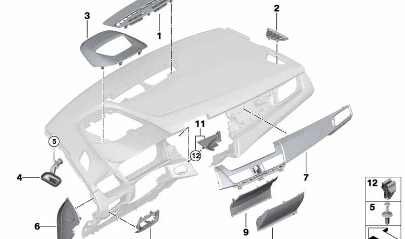 Conducto de descongelación para cristal triangular derecho OEM 51459311094 para BMW F45, F46. Original BMW