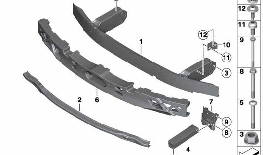 Amortiguador superior para BMW Serie 5 F07 (OEM 51117200743). Original BMW.