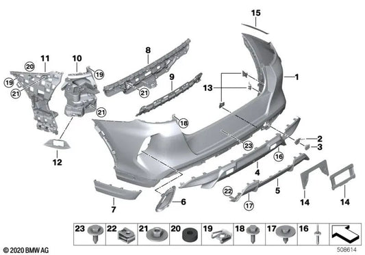 Rear skid plate for BMW X5 F95, X6 F96 (OEM 51128081620). Original BMW