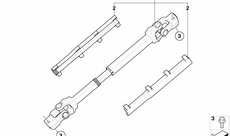 Lenkspindel inferior para BMW Z4 E85, E86 (OEM 32306767054). Original BMW