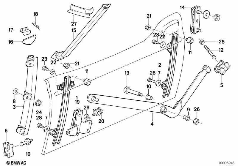 Guide de direction gauche pour BMW E46, F30, F80 (OEM 51332290135). BMW d'origine