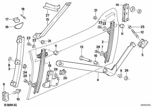 Guía de dirección izquierda para BMW E46, F30, F80 (OEM 51332290135). Original BMW